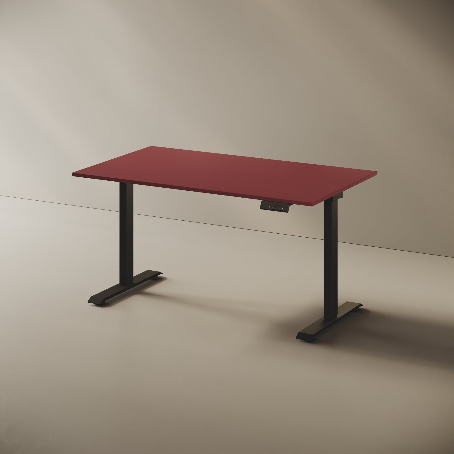 Scrivania Elevabile Up bianco 120cm, vista laterale — design pulito ed essenziale con gambe in metallo bianco
