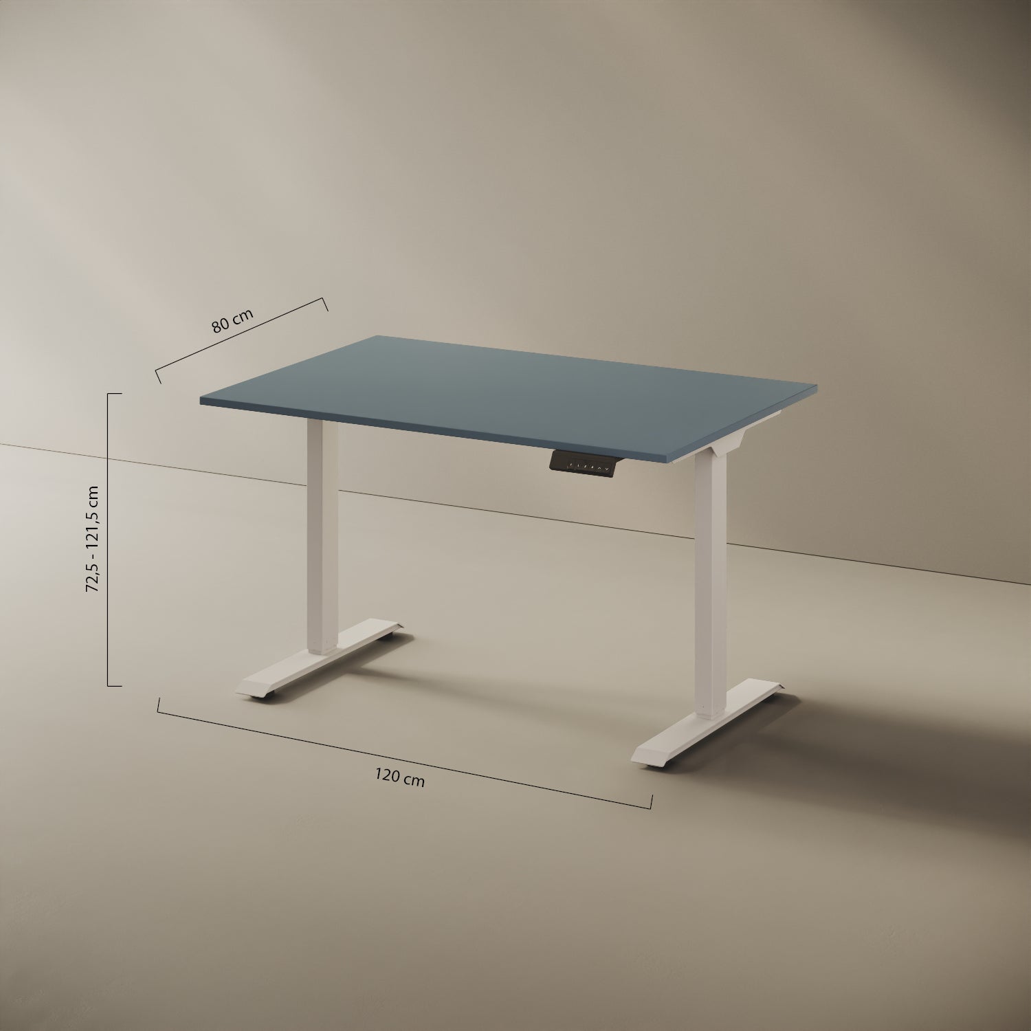 Scrivania Elevabile Up — caratteristiche ergonomiche sit-stand, regolazione da 65 cm a 130 cm per alternare posizione seduta e in piedi