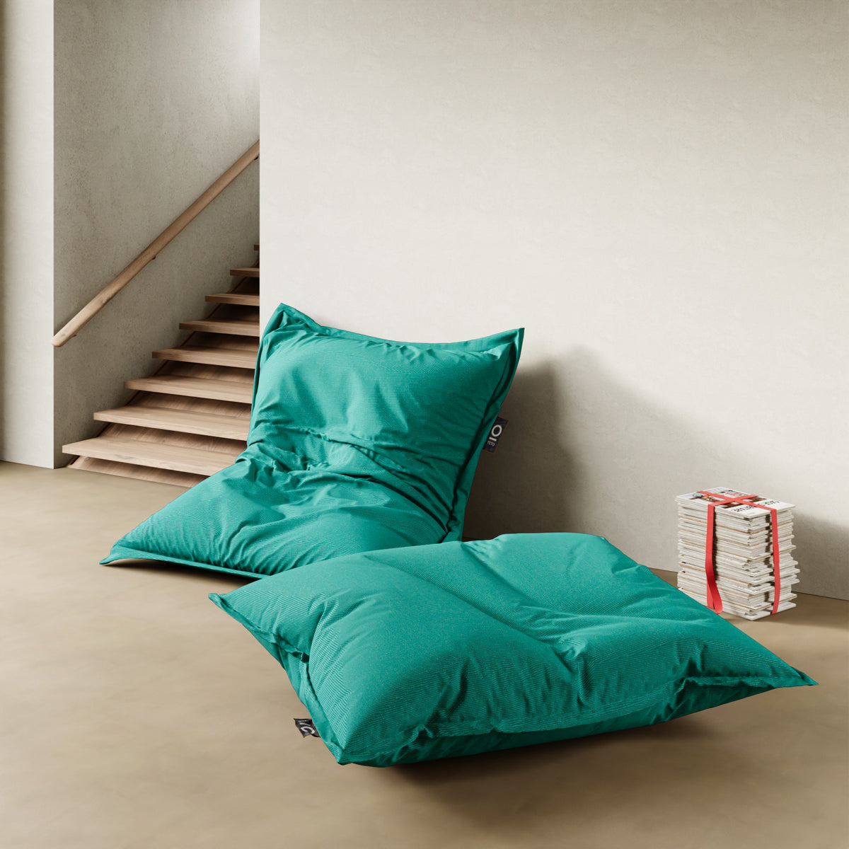 BeanB poltrona a sacco tabacco in contesto ambientato — ideale per camera da letto o zona relax