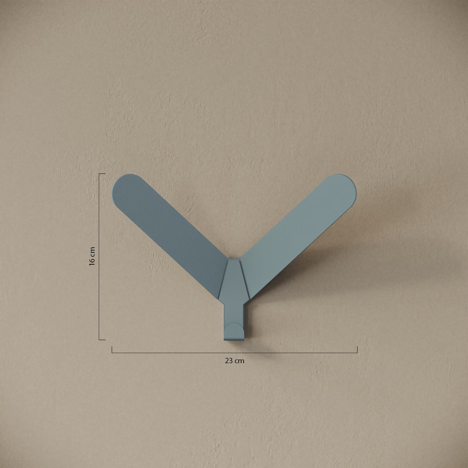 Appendiabiti Praga blu – misure 23x16 cm, gancio a muro in metallo verniciato