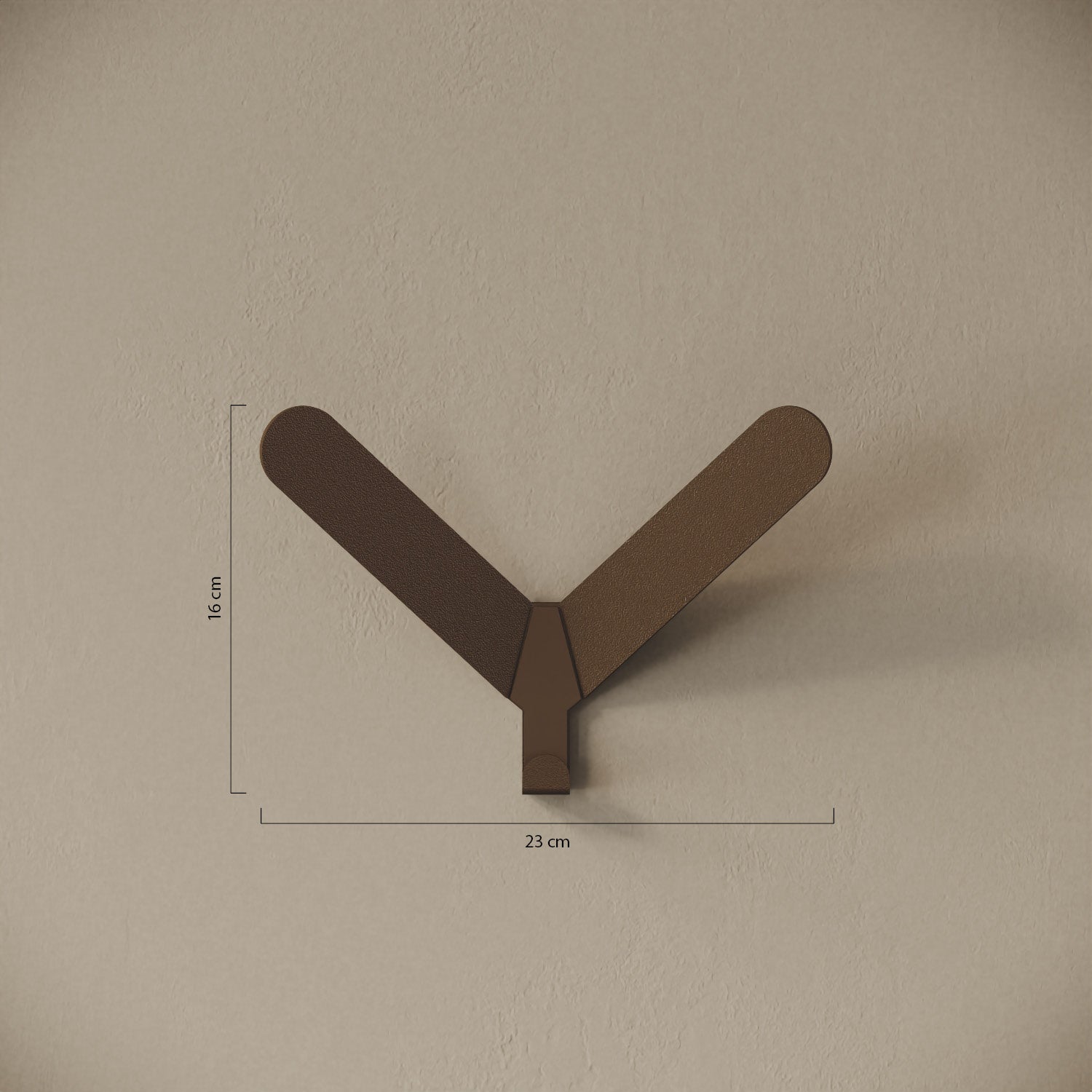 Appendiabiti Praga cappuccino – misure 23x16 cm, gancio a muro in metallo verniciato