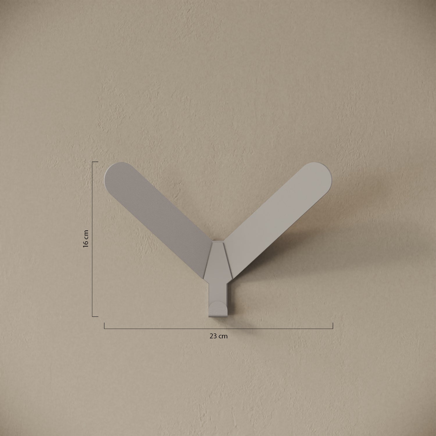 Appendiabiti Praga grigio – misure 23x16 cm, gancio a muro in metallo verniciato