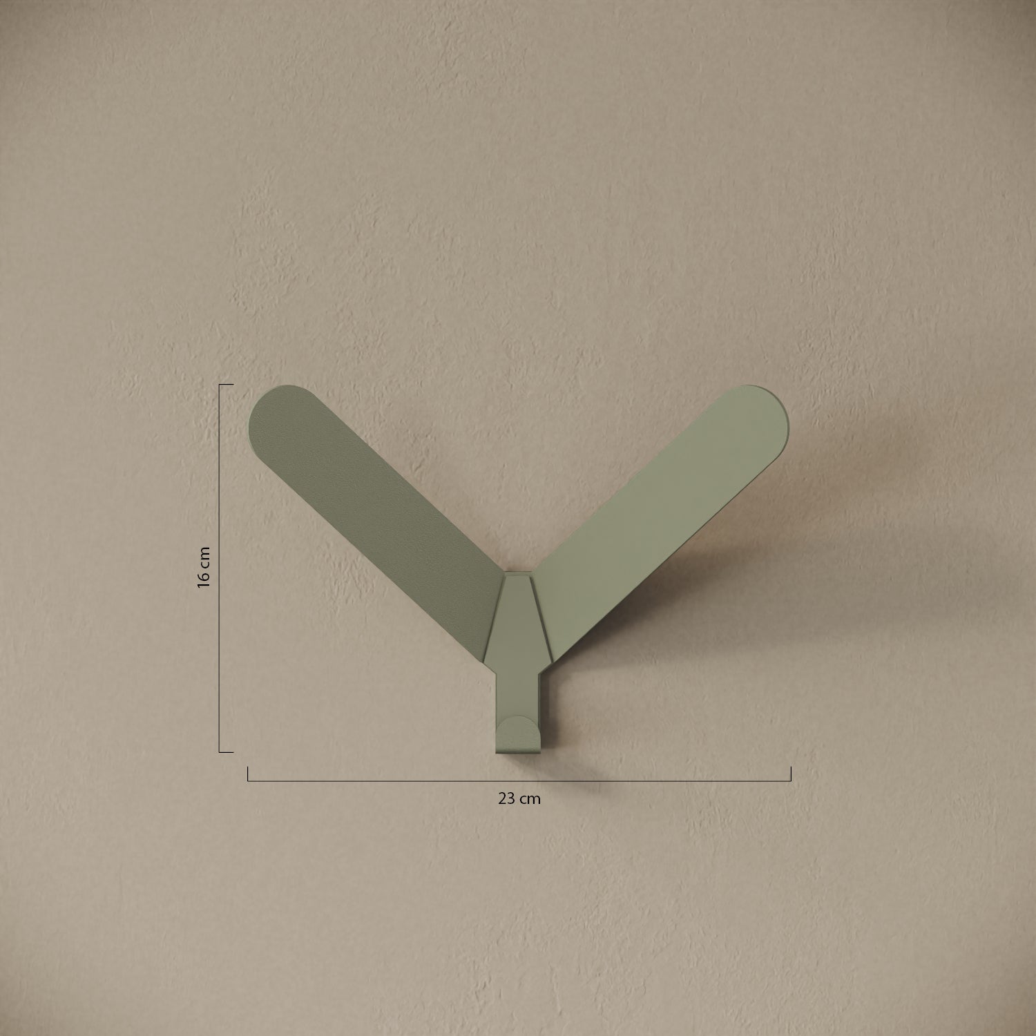 Appendiabiti Praga verde – misure 23x16 cm, gancio a muro in metallo verniciato
