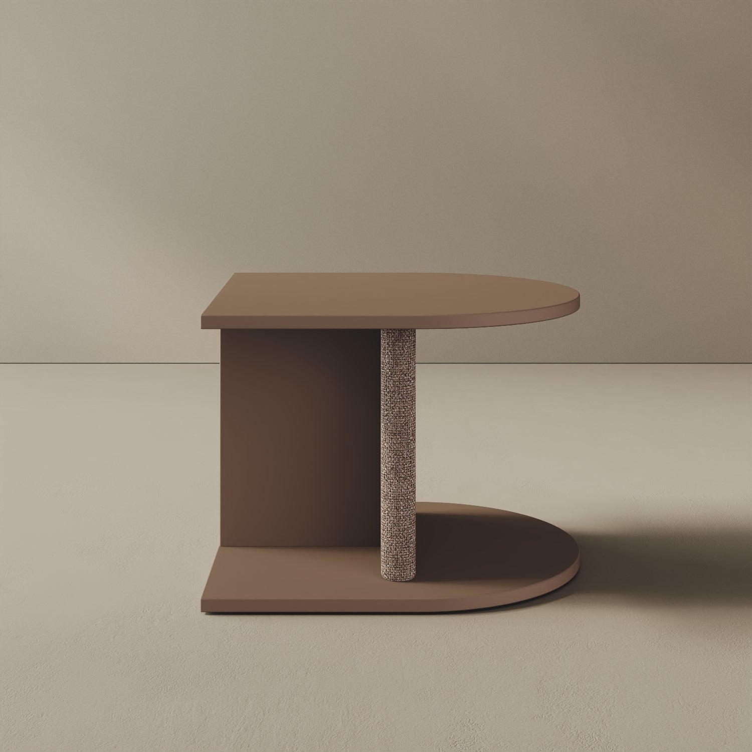 Comodino Strato cappuccino, dettaglio elemento in tessuto coordinato