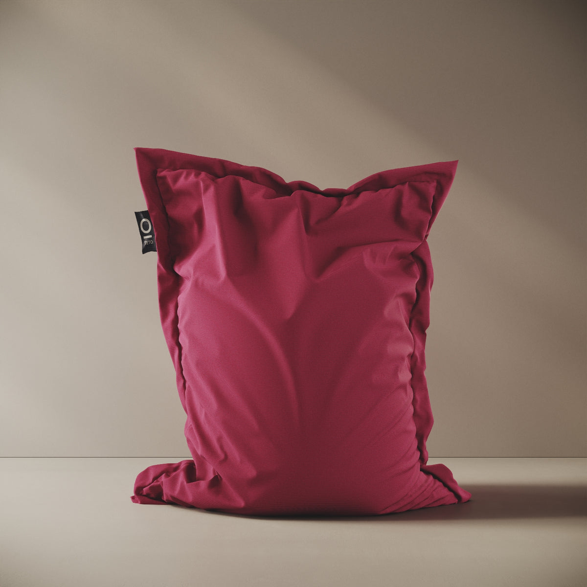 BeanB poltrona a sacco fucsia XL, vista frontale — rivestimento in tessuto sfoderabile e lavabile, 140x180 cm