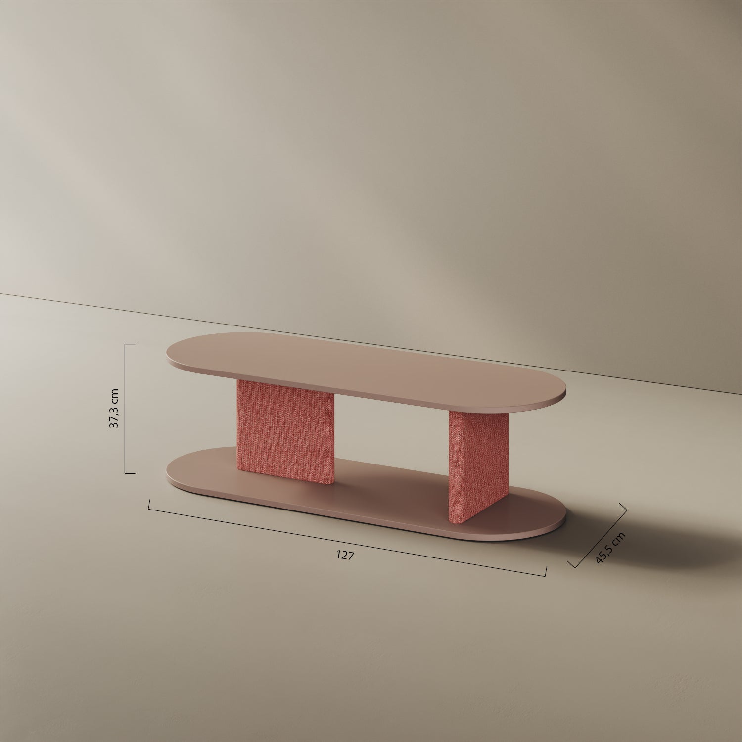Mobile TV Strato S – misure 127x45,5x37,3 cm, legno nobilitato e tessuto