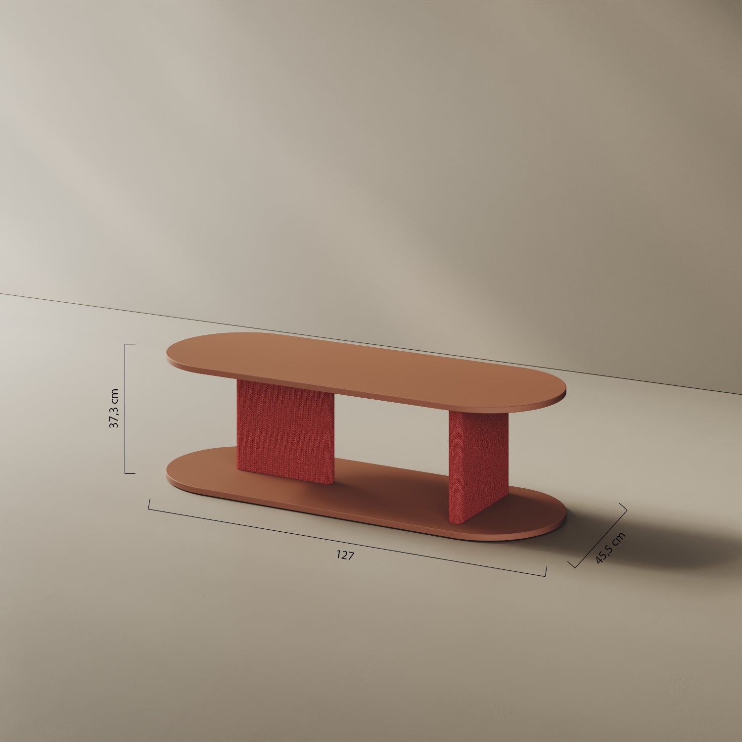 Mobile TV Strato S – misure 127x45,5x37,3 cm, legno nobilitato e tessuto