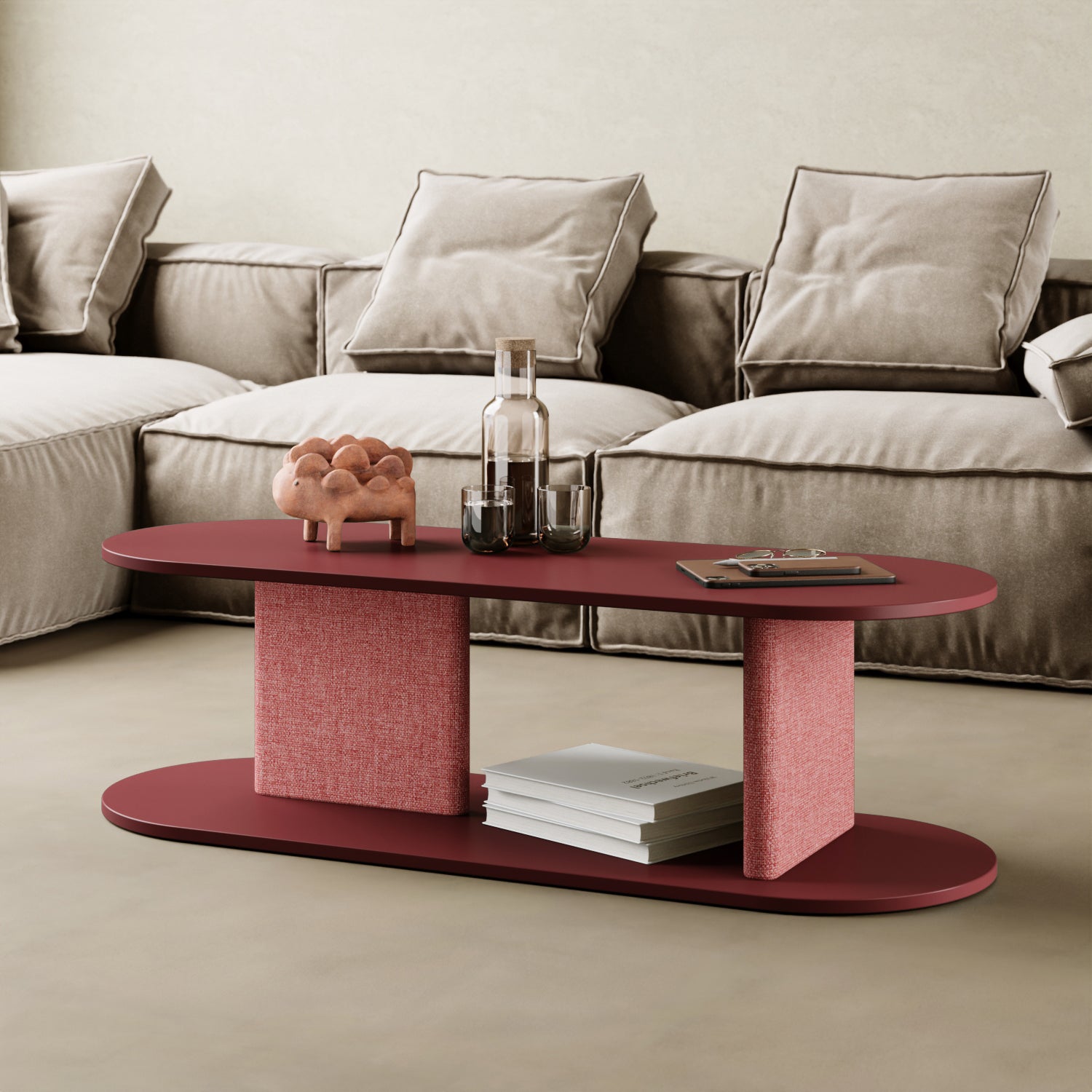 Mobile TV Strato rosso S in soggiorno contemporaneo, mobile TV basso design italiano