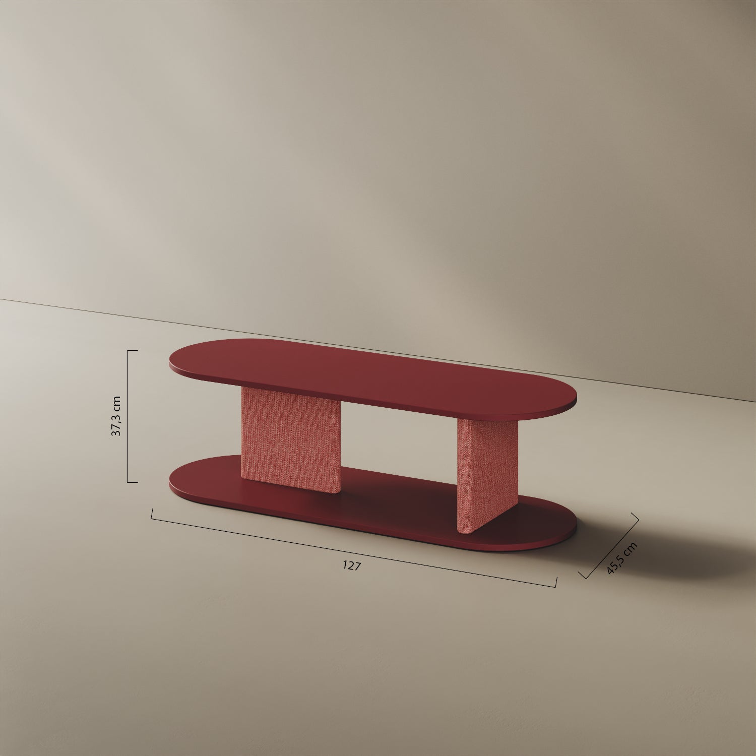 Mobile TV Strato S – misure 127x45,5x37,3 cm, legno nobilitato e tessuto