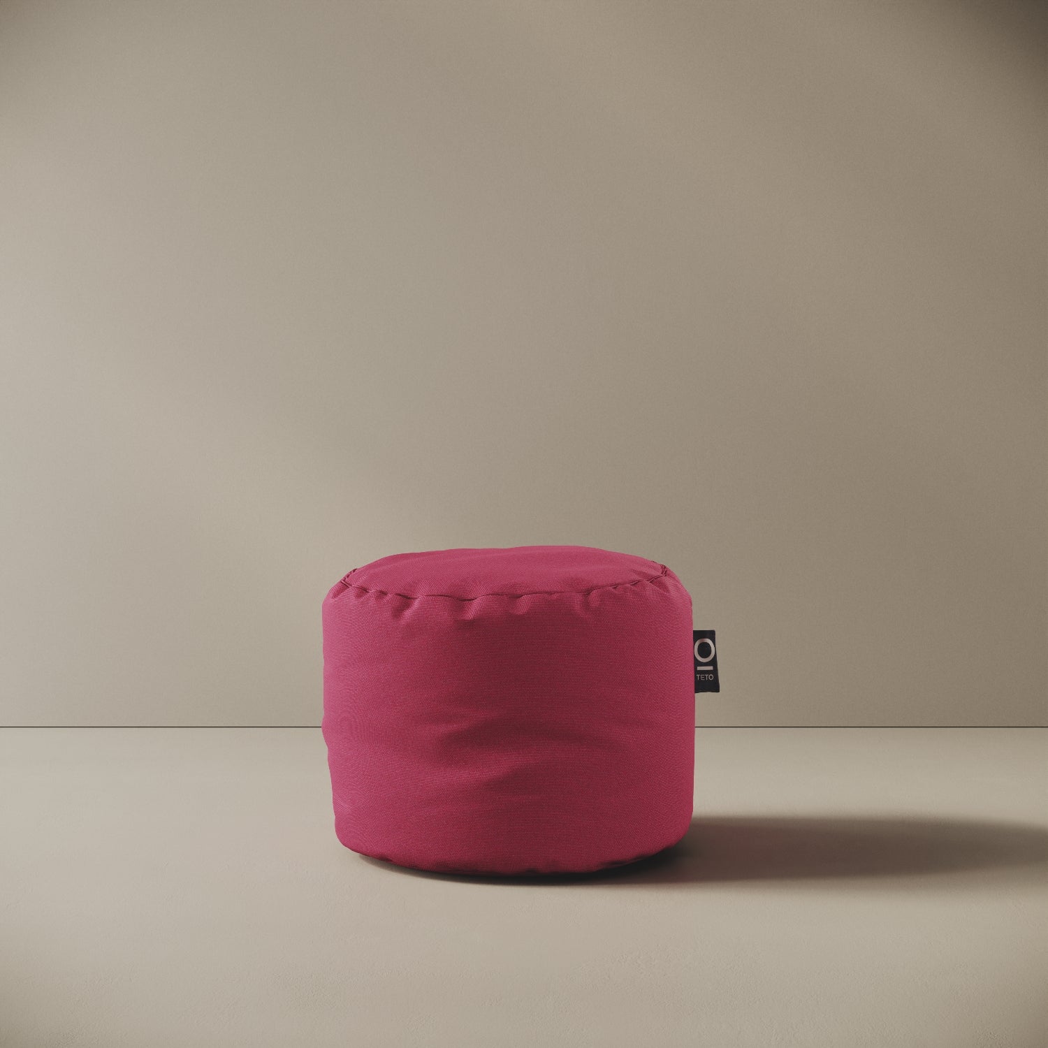 Pouf Adapto fucsia, vista frontale — imbottitura sfoderabile lavabile in lavatrice, fatto a mano in Italia