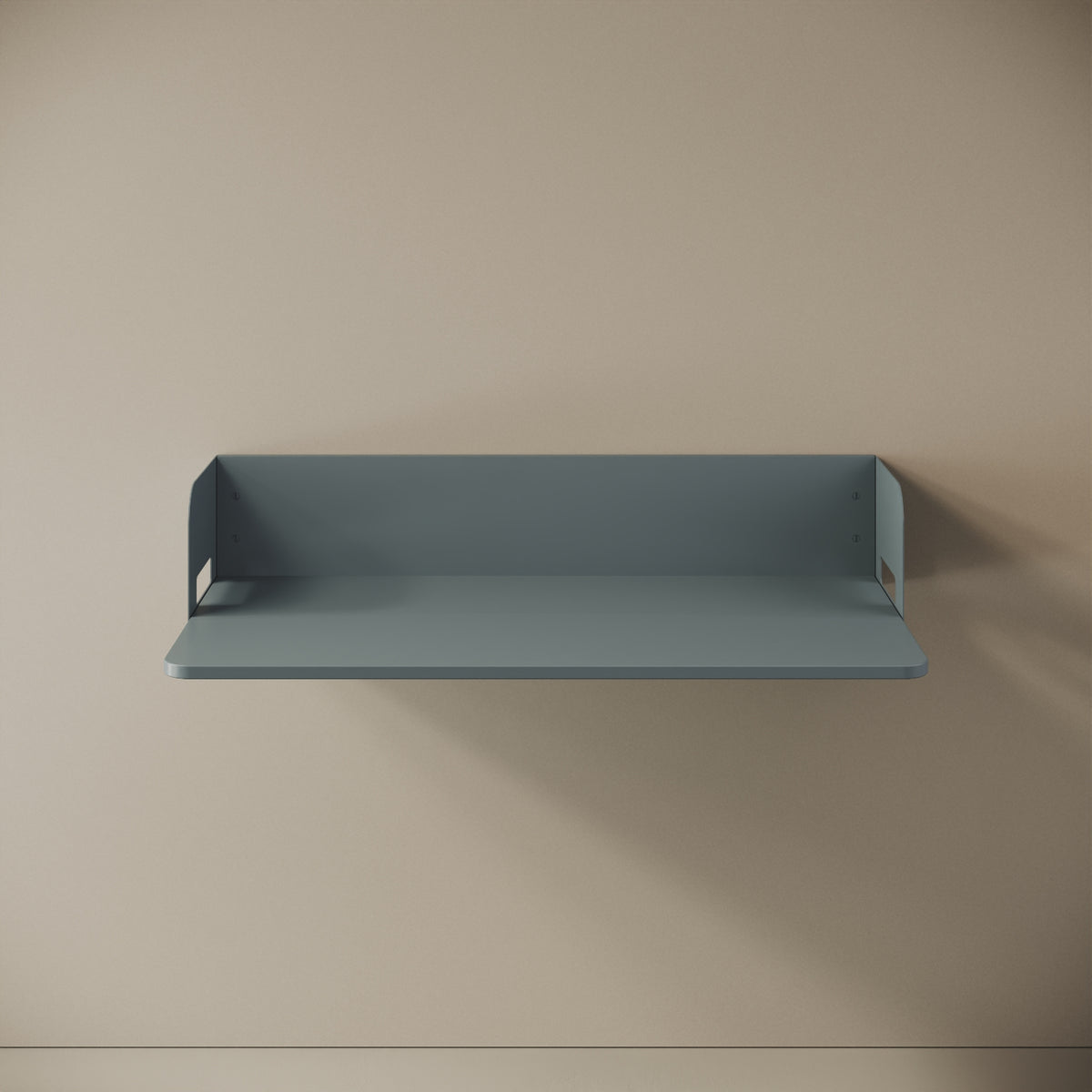Scrittoio a parete Praga blu, vista frontale – ferro verniciato e legno nobilitato 100x52 cm