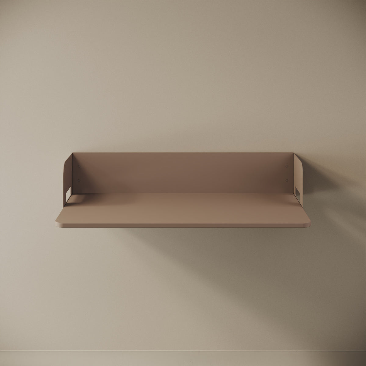 Scrittoio a parete Praga cappuccino, vista frontale – ferro verniciato e legno nobilitato 100x52 cm
