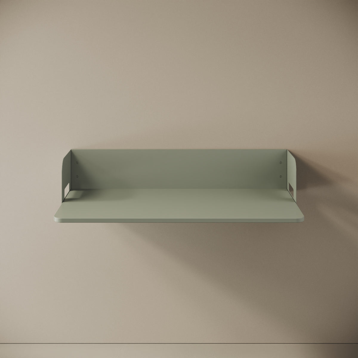Scrittoio a parete Praga verde, vista frontale – ferro verniciato e legno nobilitato 100x52 cm