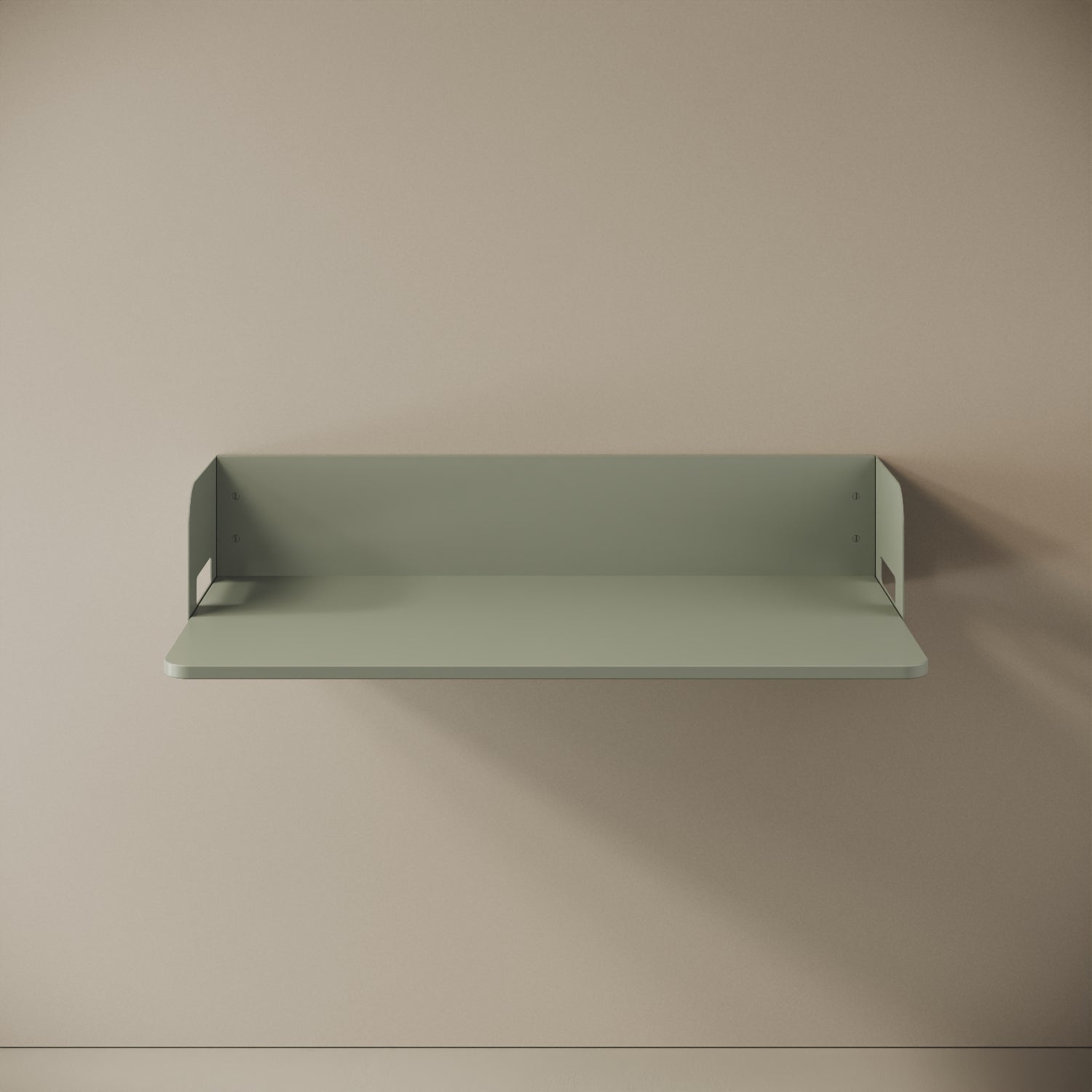 Scrittoio a parete Praga verde, vista frontale – ferro verniciato e legno nobilitato 100x52 cm
