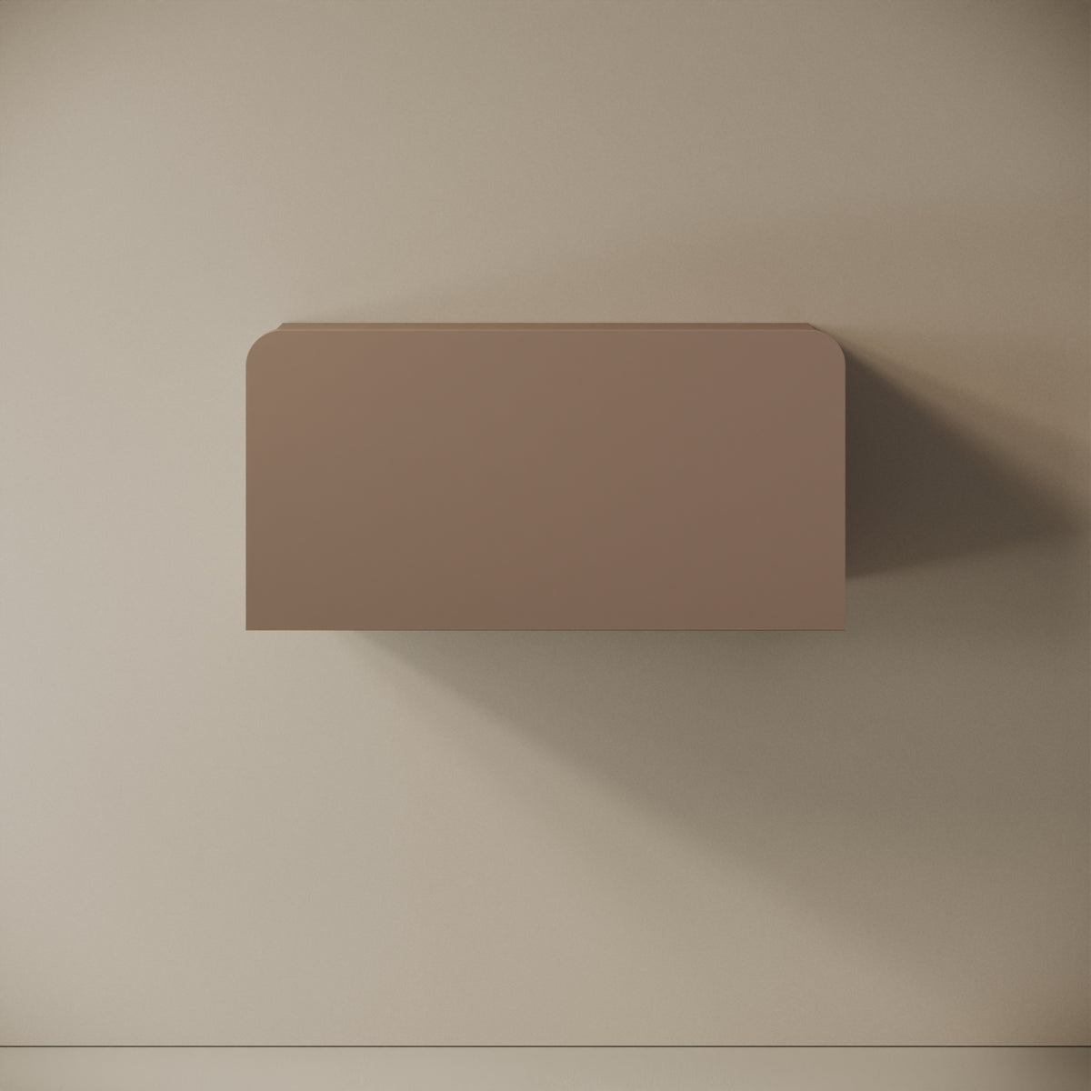 Scrittoio Segno cappuccino chiuso, vista frontale – mensola 84x29x42 cm, legno nobilitato