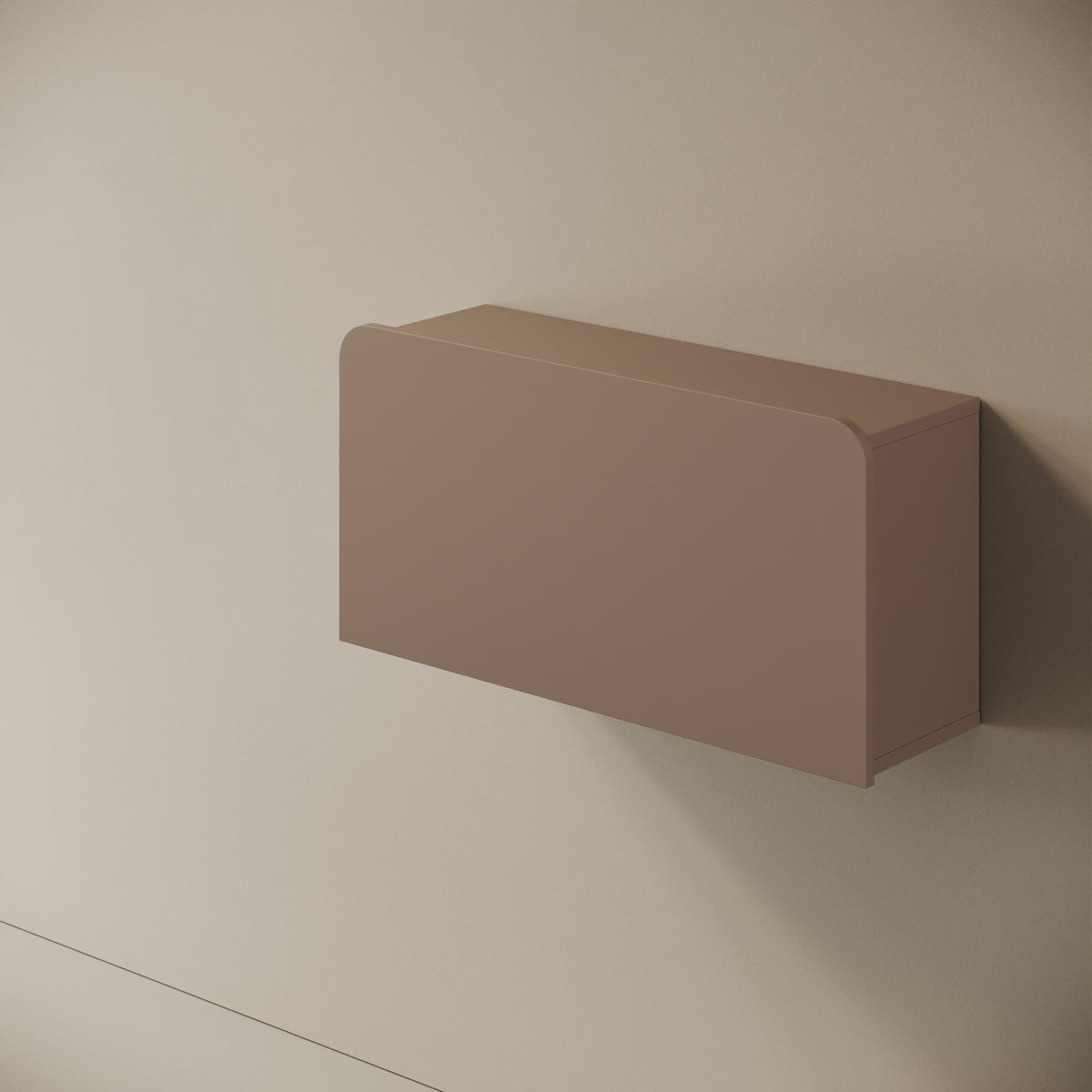 Scrittoio Segno cappuccino chiuso, vista laterale – profilo 29 cm a parete