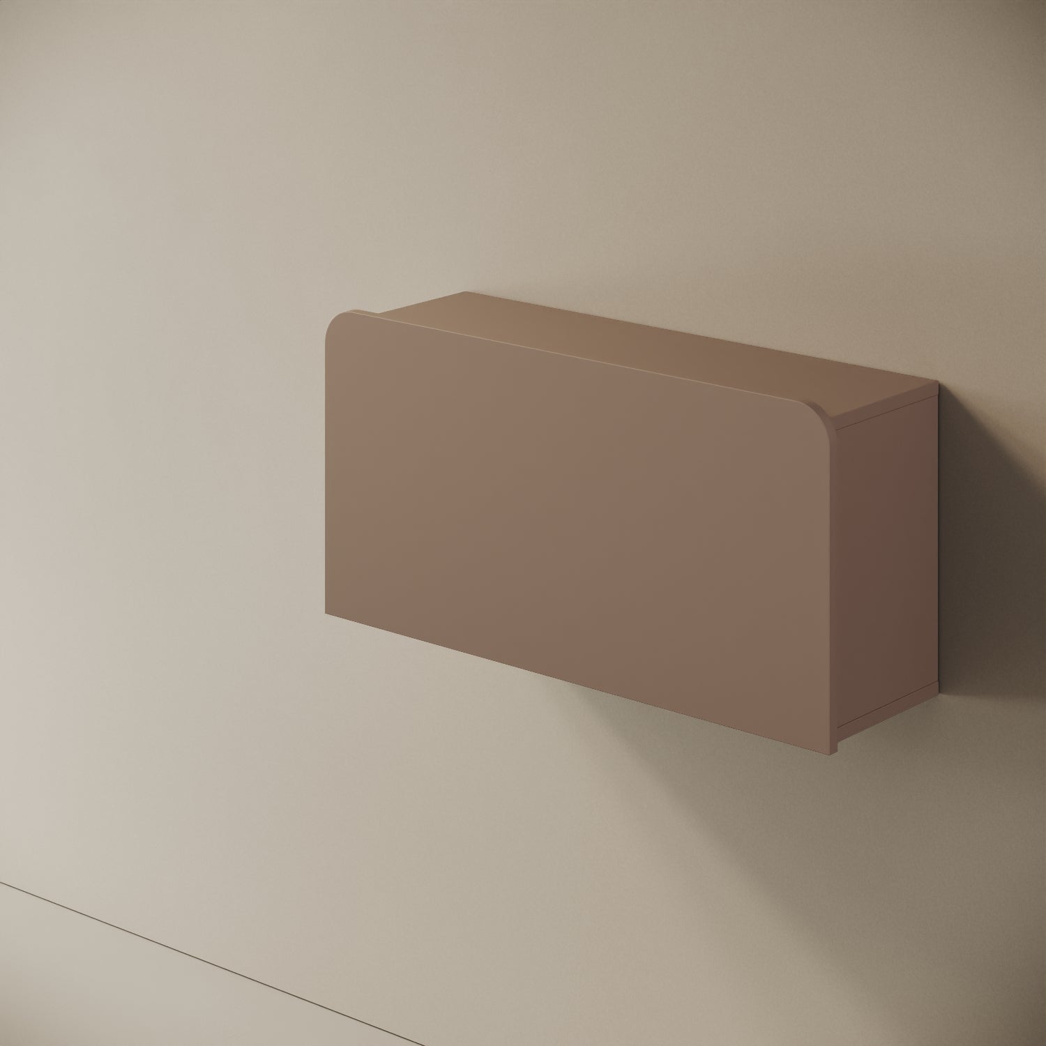 Scrittoio Segno cappuccino chiuso, vista laterale – profilo 29 cm a parete