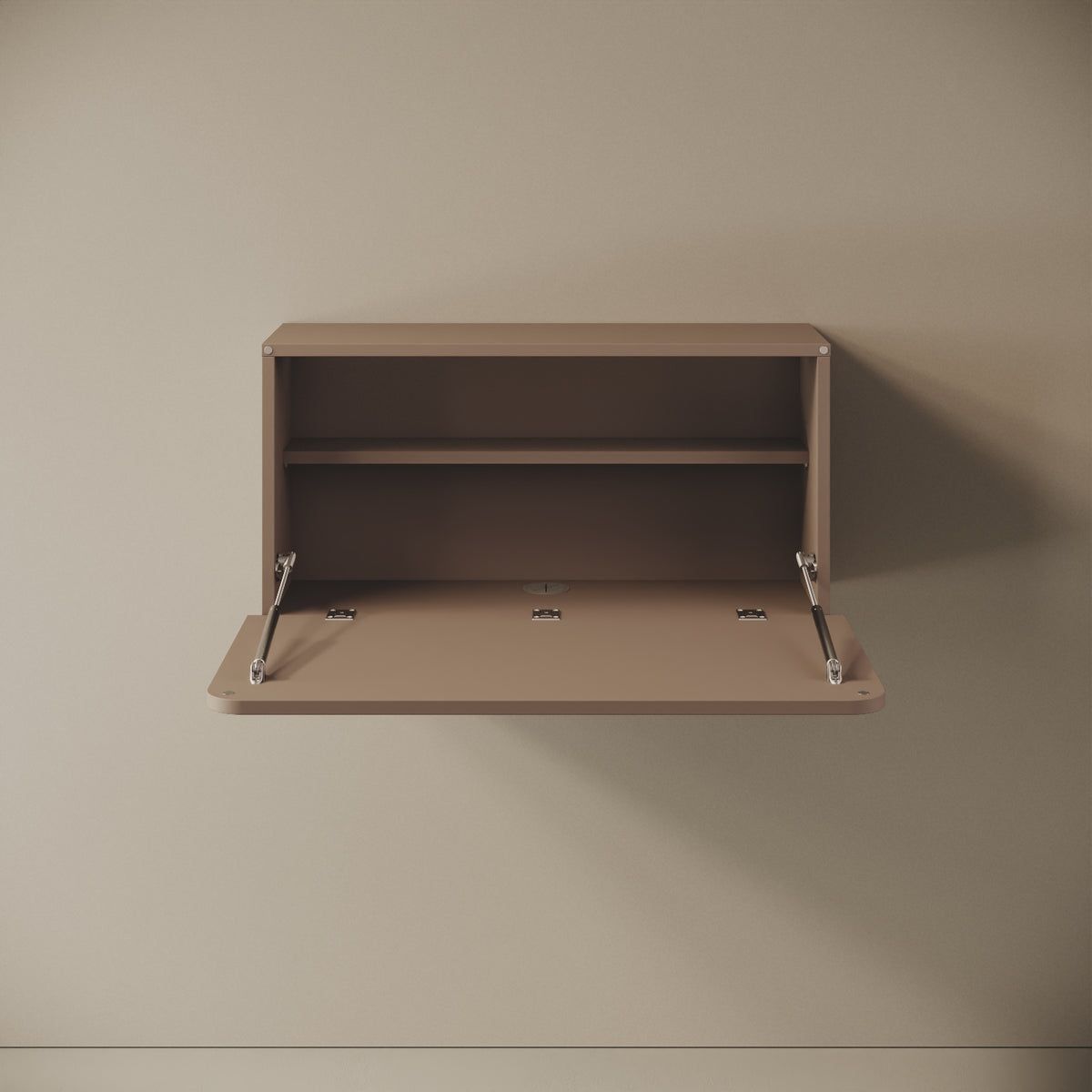 Scrittoio Segno cappuccino aperto, vista frontale – scrivania 84x42 cm, legno nobilitato