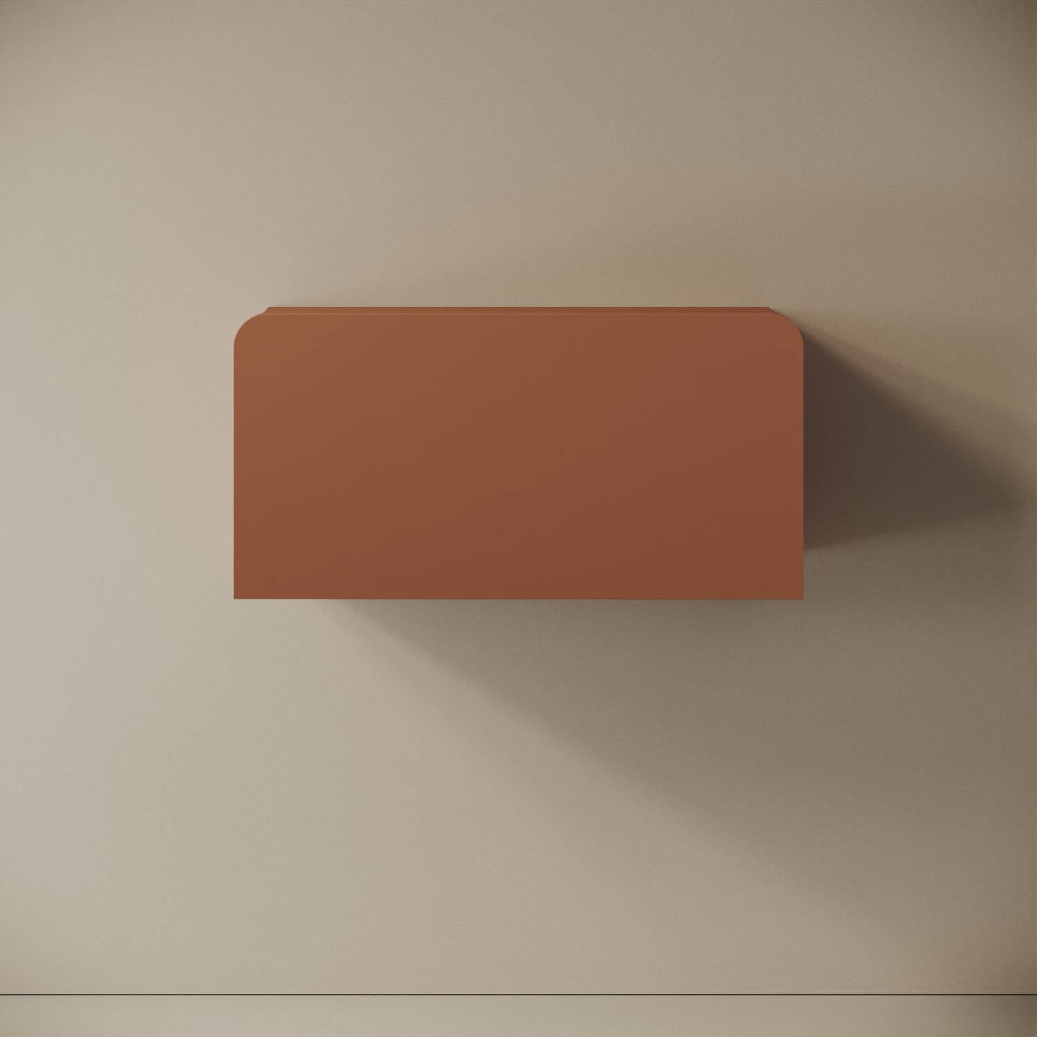 Scrittoio Segno red curry chiuso, vista frontale – mensola 84x29x42 cm, melaminico