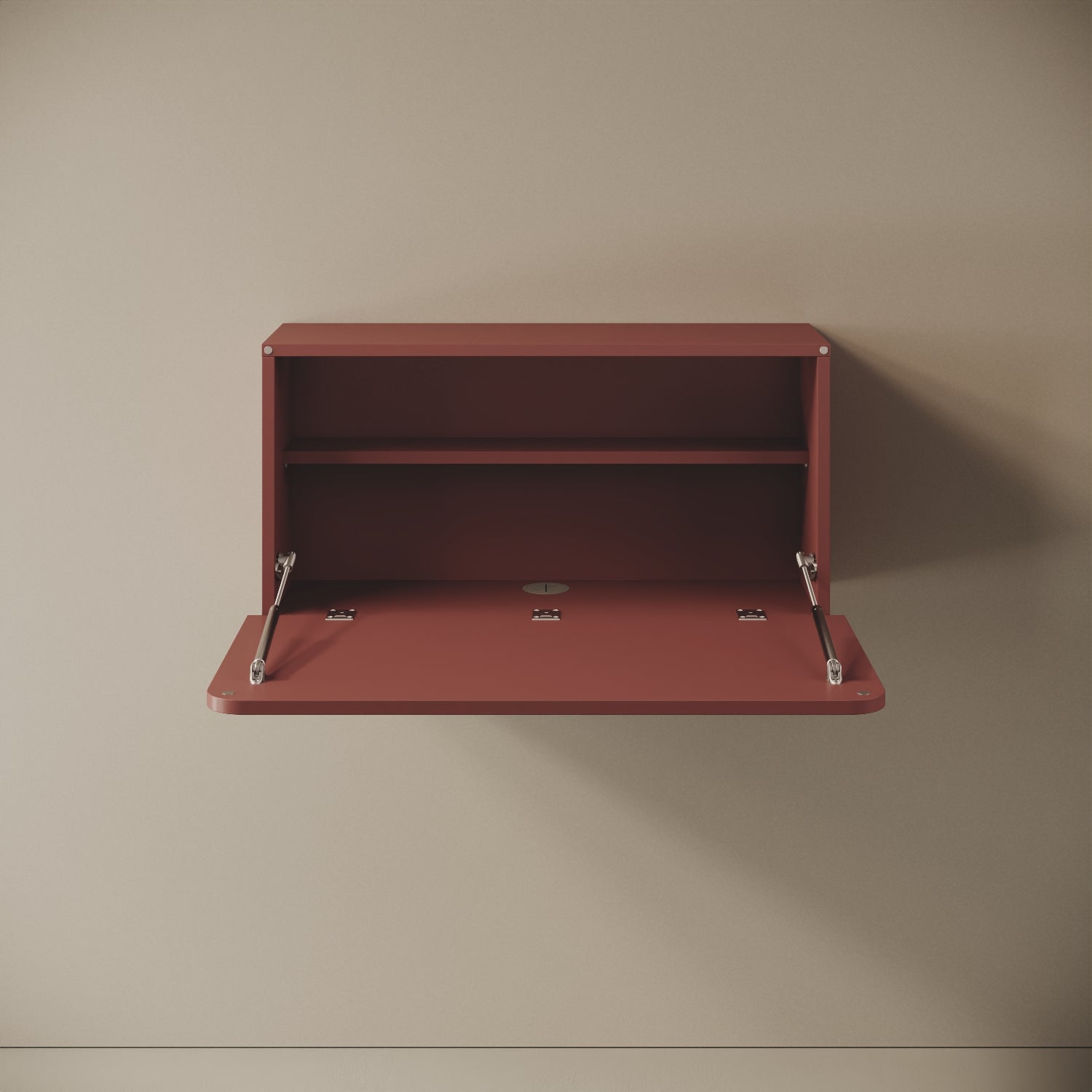 Scrittoio Segno rosso aperto, vista frontale – scrivania 84x42 cm, melaminico