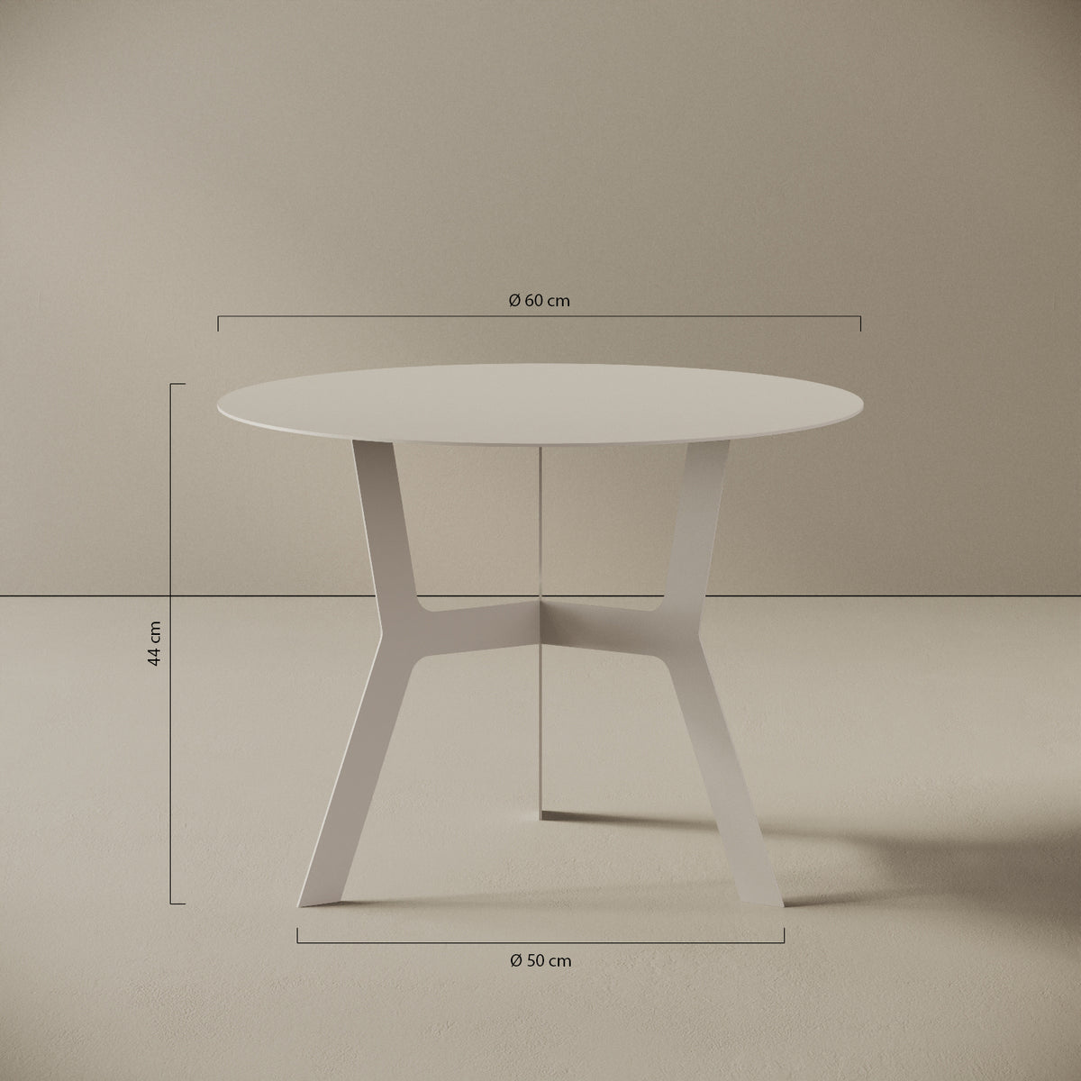 Tavolino da caffè Barcellona alto – misure Ø60 cm H44 cm, ferro verniciato