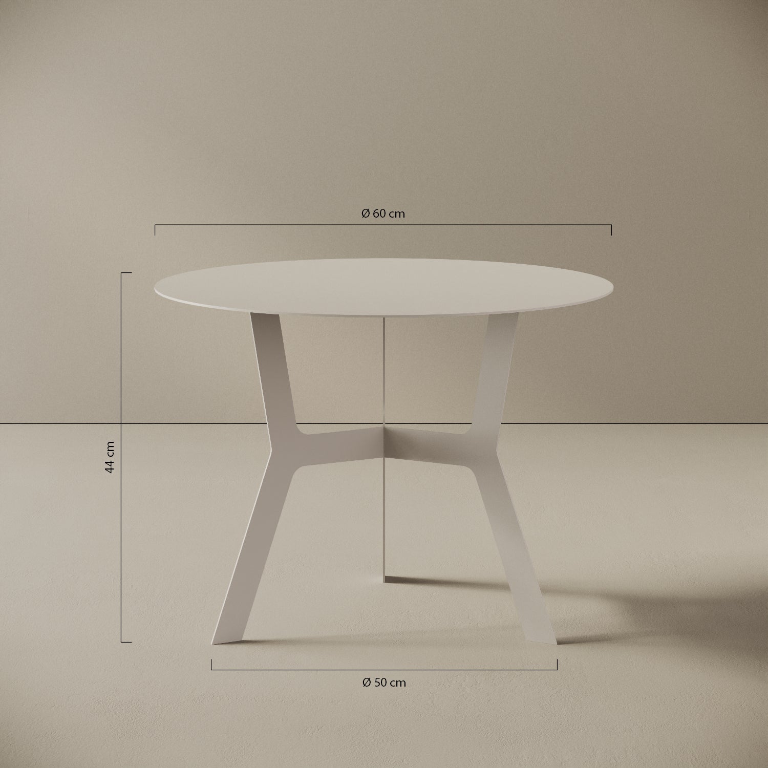 Tavolino da caffè Barcellona alto – misure Ø60 cm H44 cm, ferro verniciato
