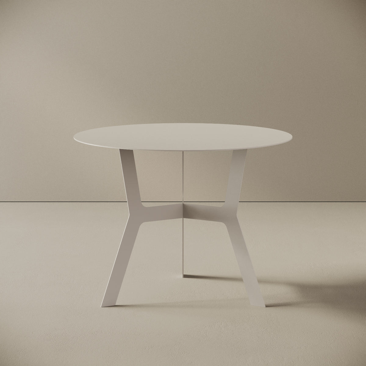 Tavolino da caffè Barcellona bianco alto, vista frontale – ferro verniciato Ø60 cm H44 cm