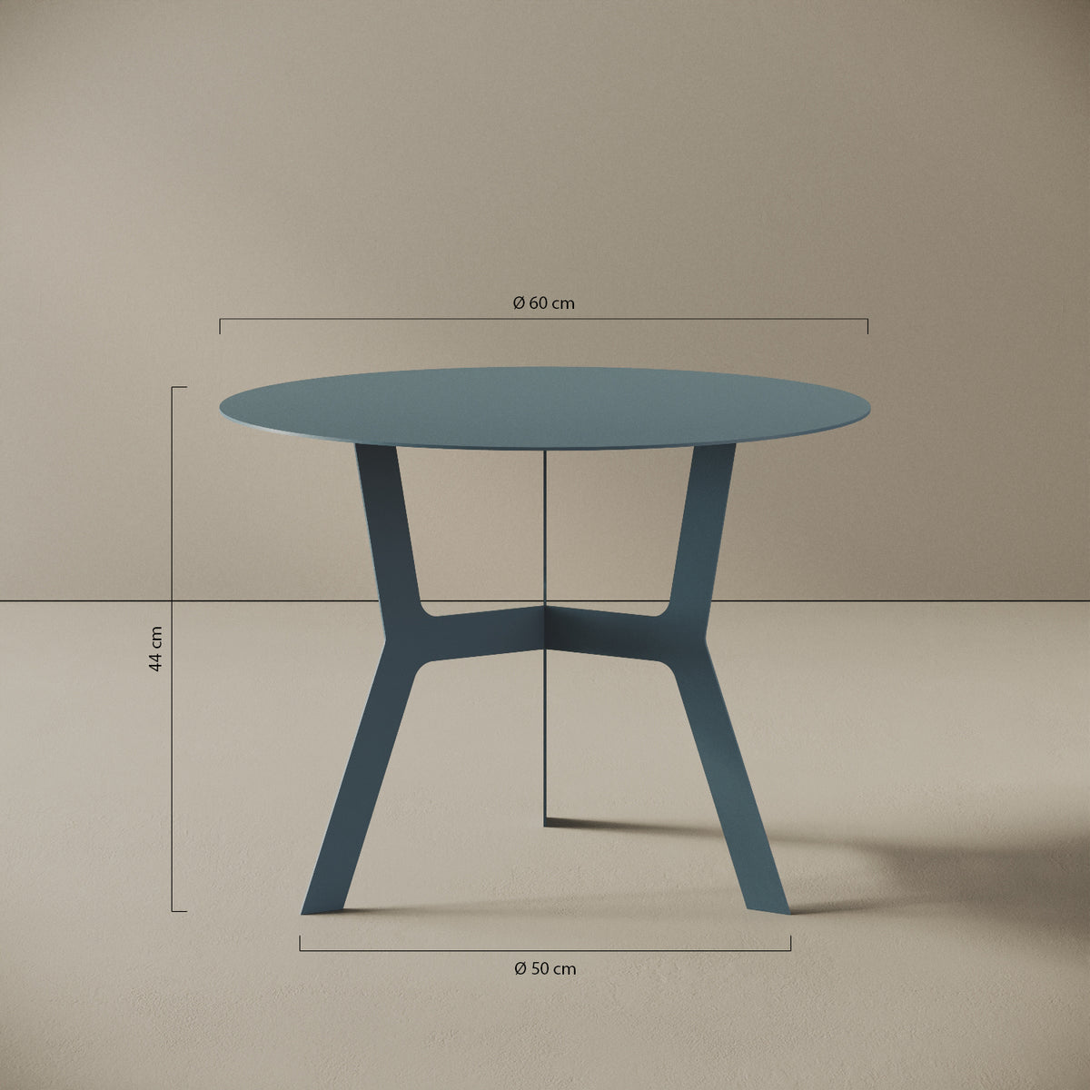 Tavolino da caffè Barcellona alto – misure Ø60 cm H44 cm, ferro verniciato