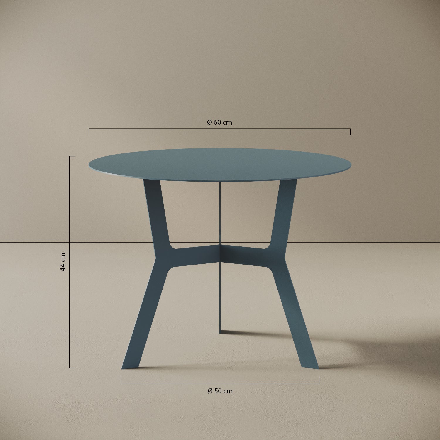 Tavolino da caffè Barcellona alto – misure Ø60 cm H44 cm, ferro verniciato