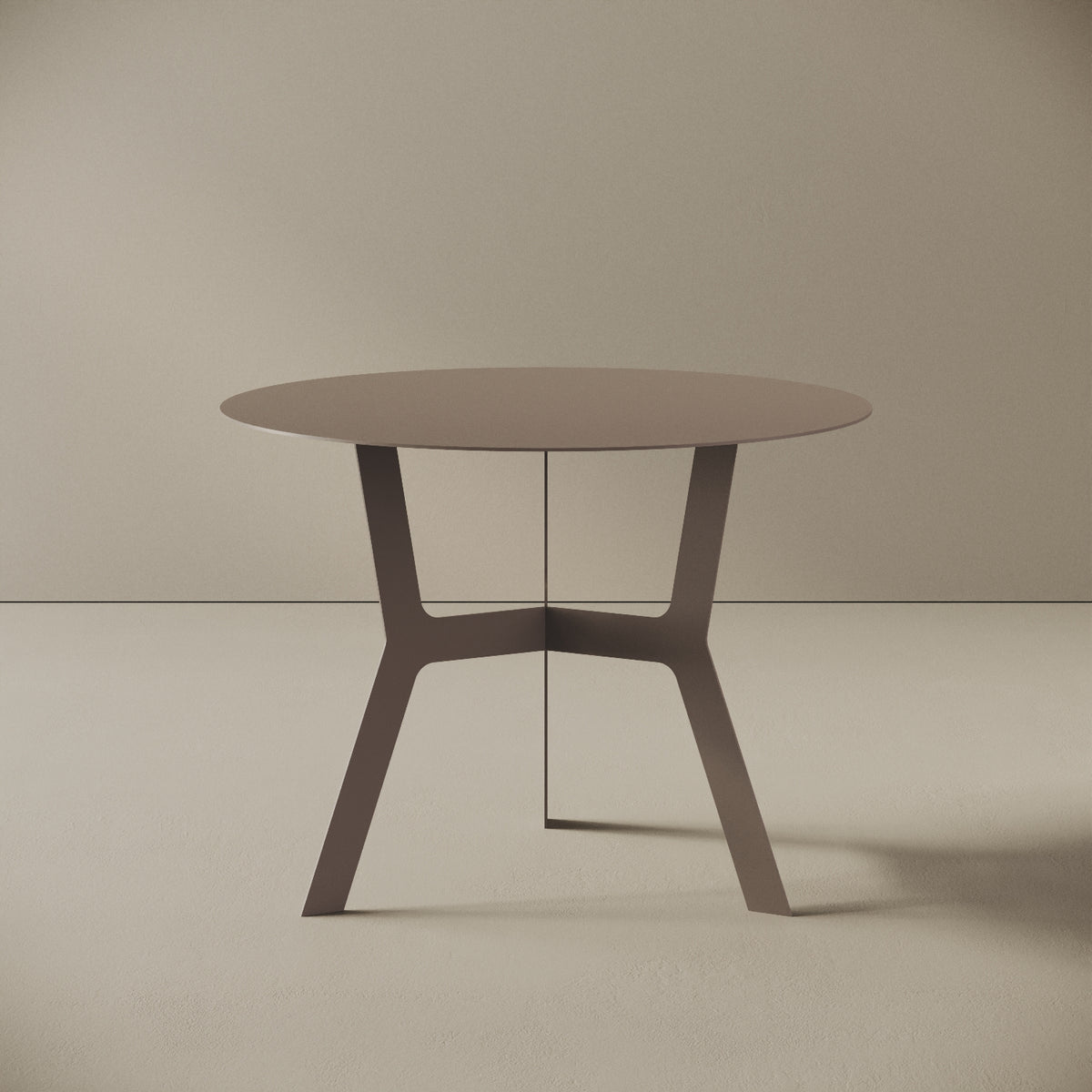 Tavolino da caffè Barcellona grigio alto, vista frontale – ferro verniciato Ø60 cm H44 cm
