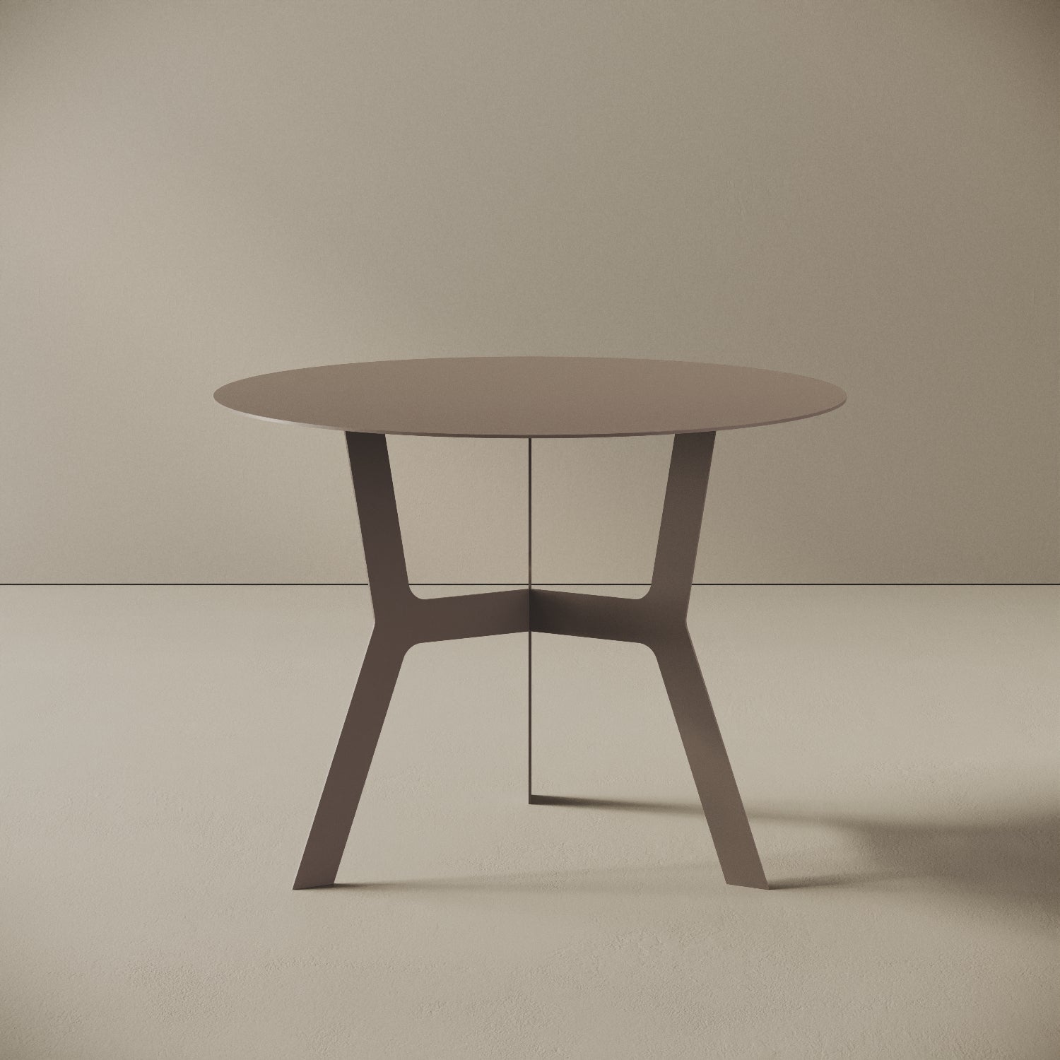 Tavolino da caffè Barcellona grigio alto, vista frontale – ferro verniciato Ø60 cm H44 cm