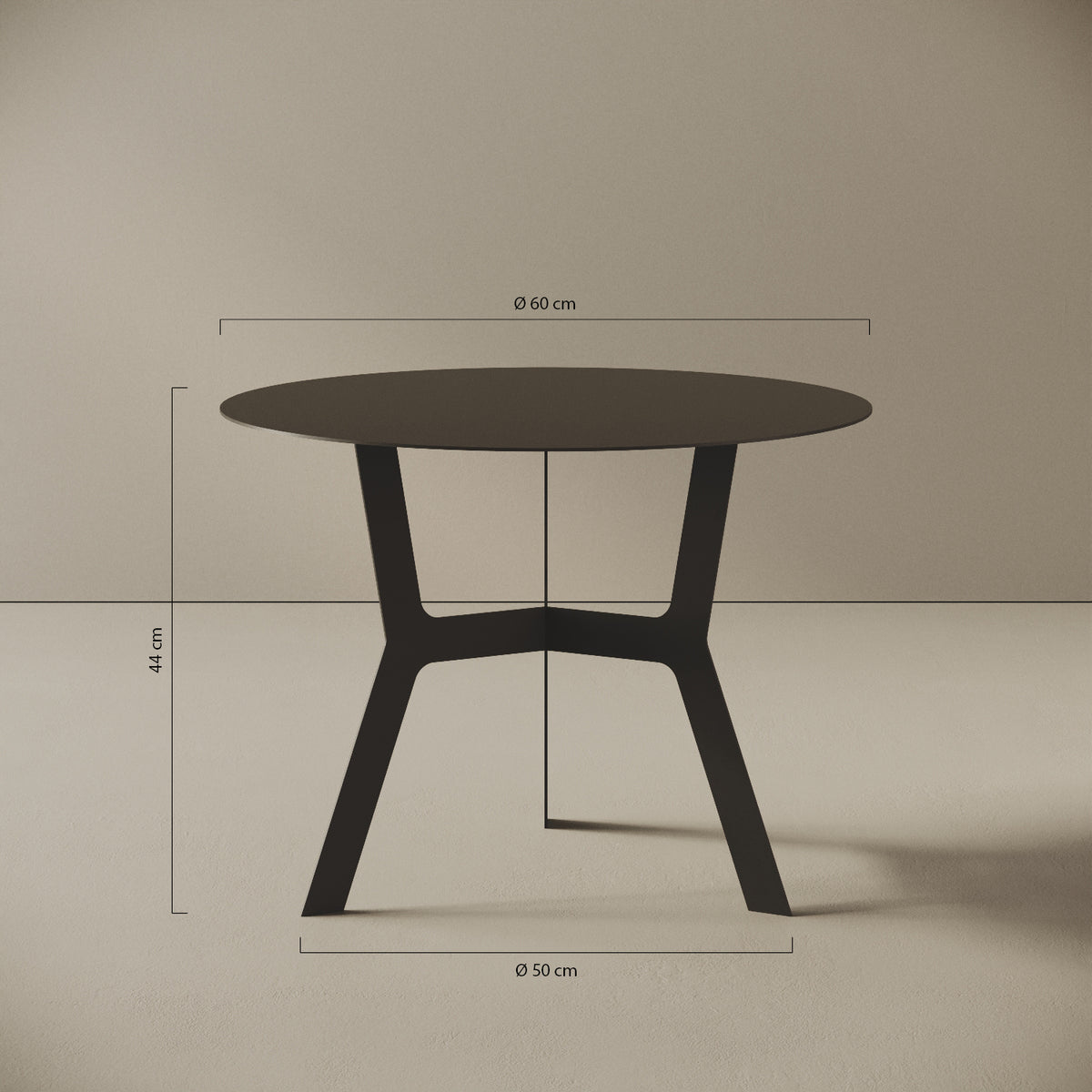 Tavolino da caffè Barcellona alto – misure Ø60 cm H44 cm, ferro verniciato